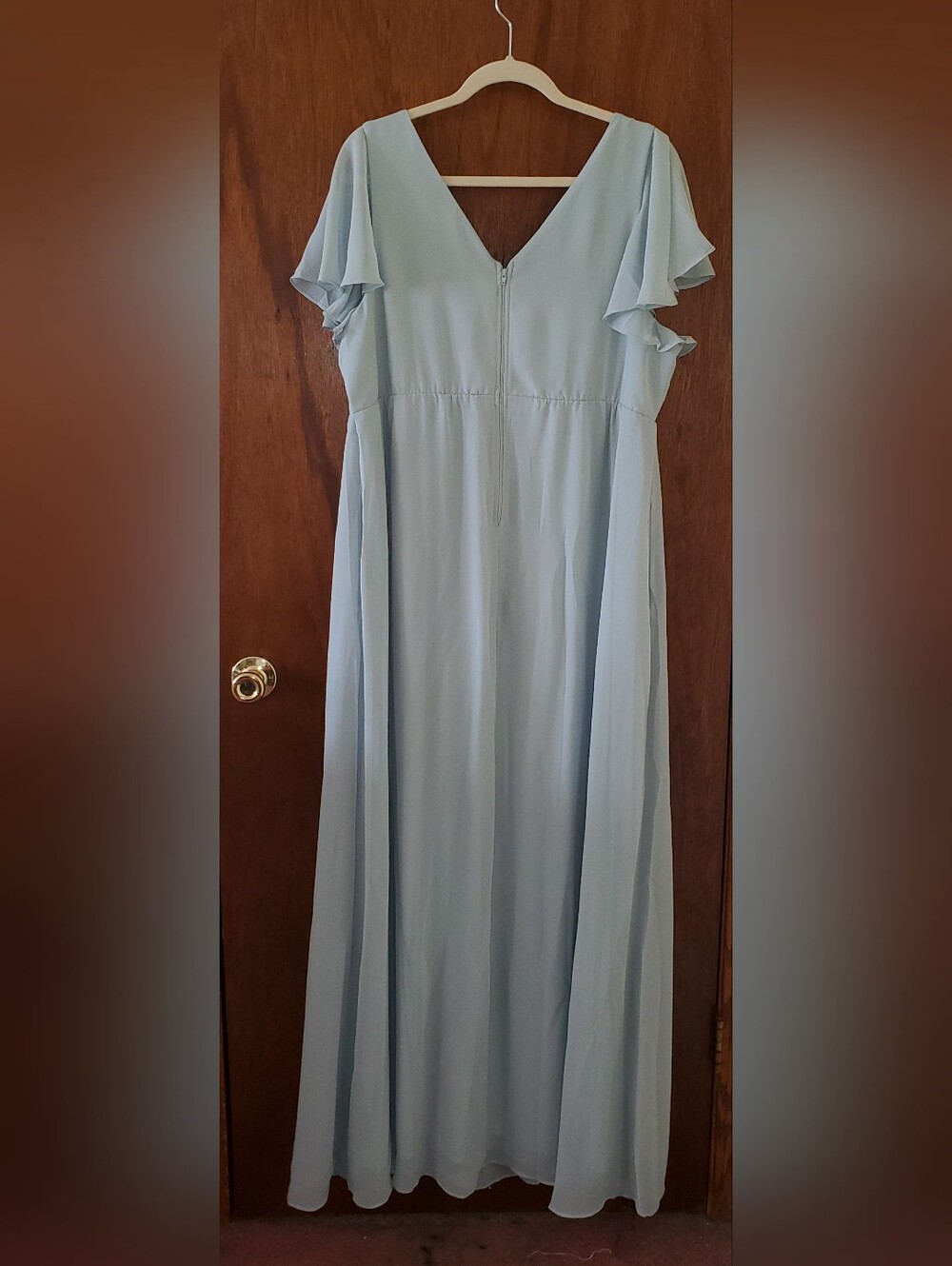 Birdy Grey Hannah Chiffon V-Neck Flutter Sleeve Dress Sz Xxl